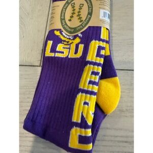 Donegal Bay LSU Tigers Crew Socks Purple Gold Geaux NCAA Mens‎ One Size NWT